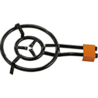 Garcima Paella Doble Quemador de Gas Natural Anillo- Negro- 50 cm